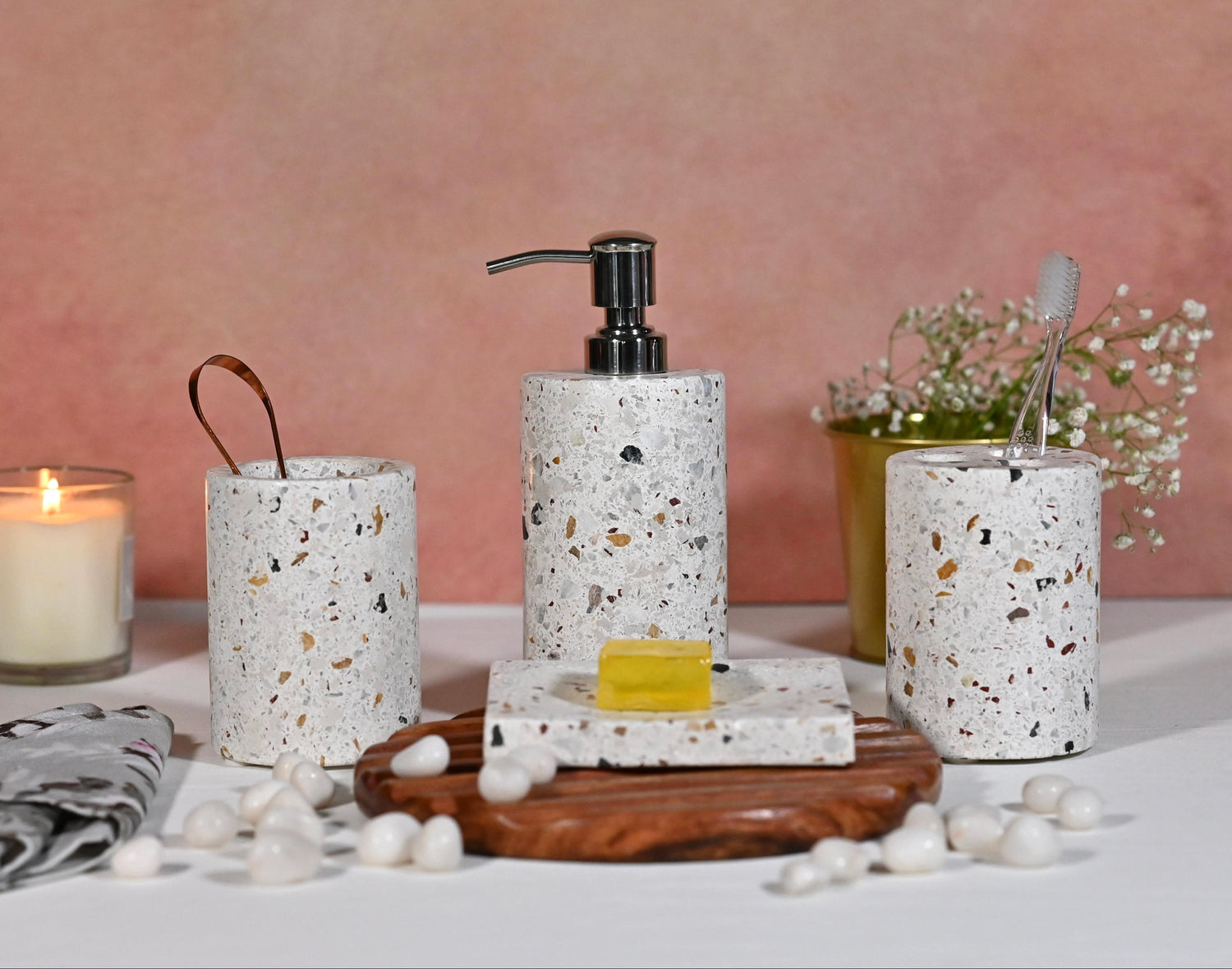Multicolor Terrazzo Bathroom Set