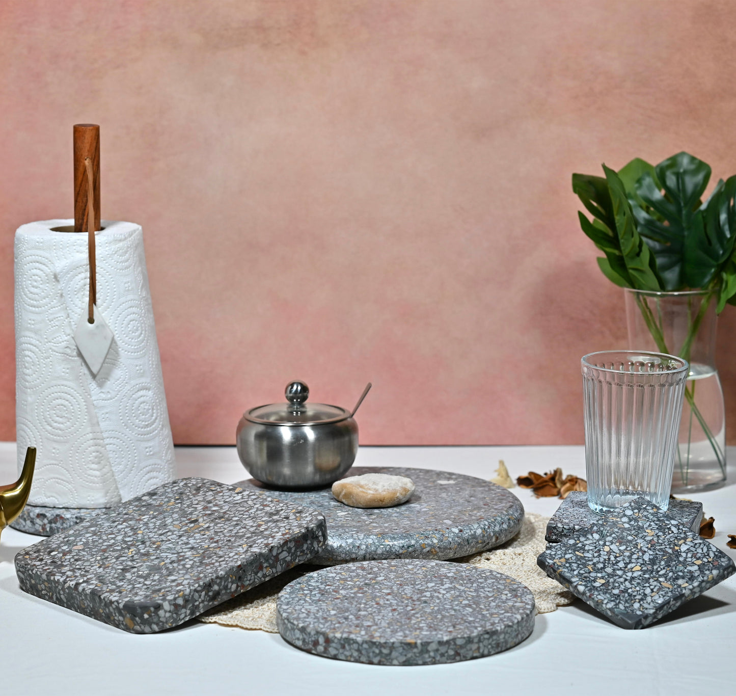 Grey Terrazzo Round Trivet