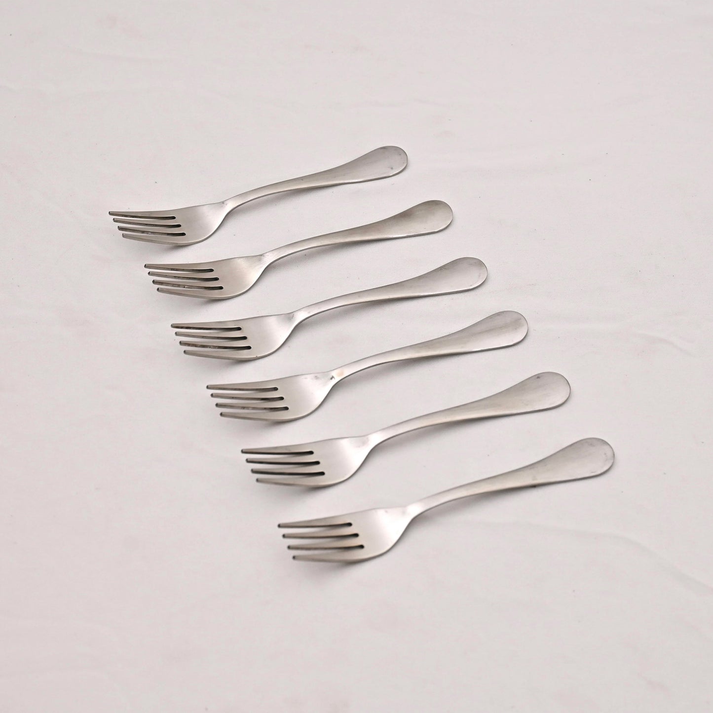Rounded Stainless Steel Mini Fork Set