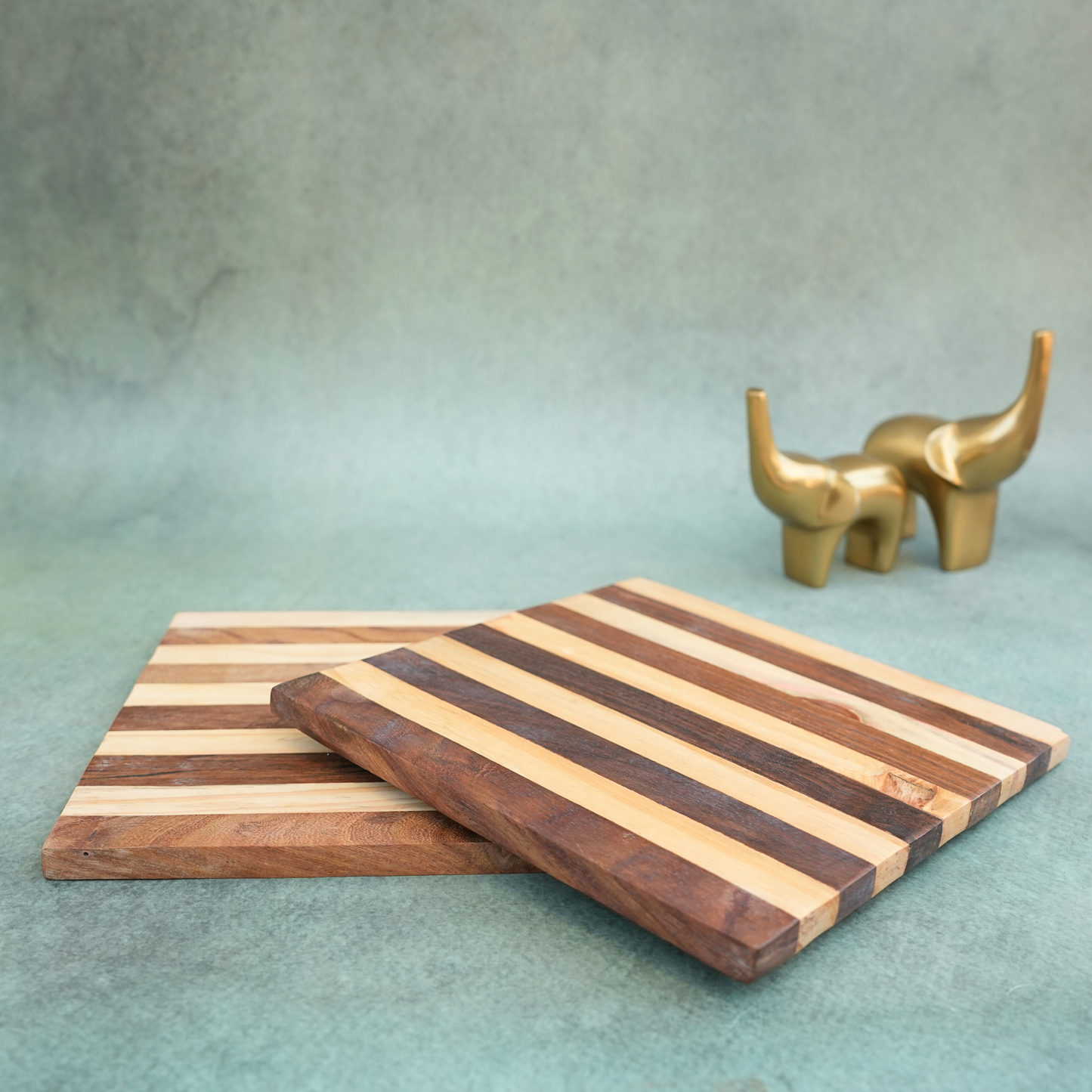 Square Wooden Trivet- Set of 2