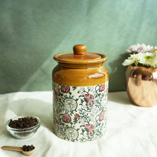 Camellia Ceramic Pickle Jar- Large