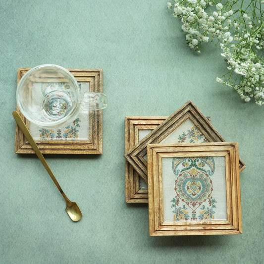 Spring Wooden Coasters- Set of 4
