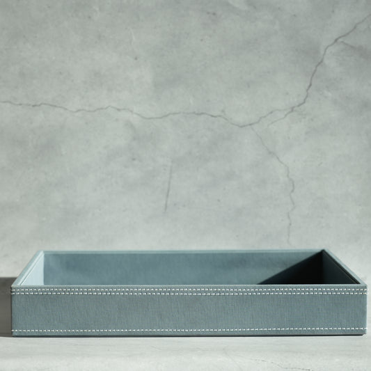 Powder Blue PU Leather Serving Tray - Large