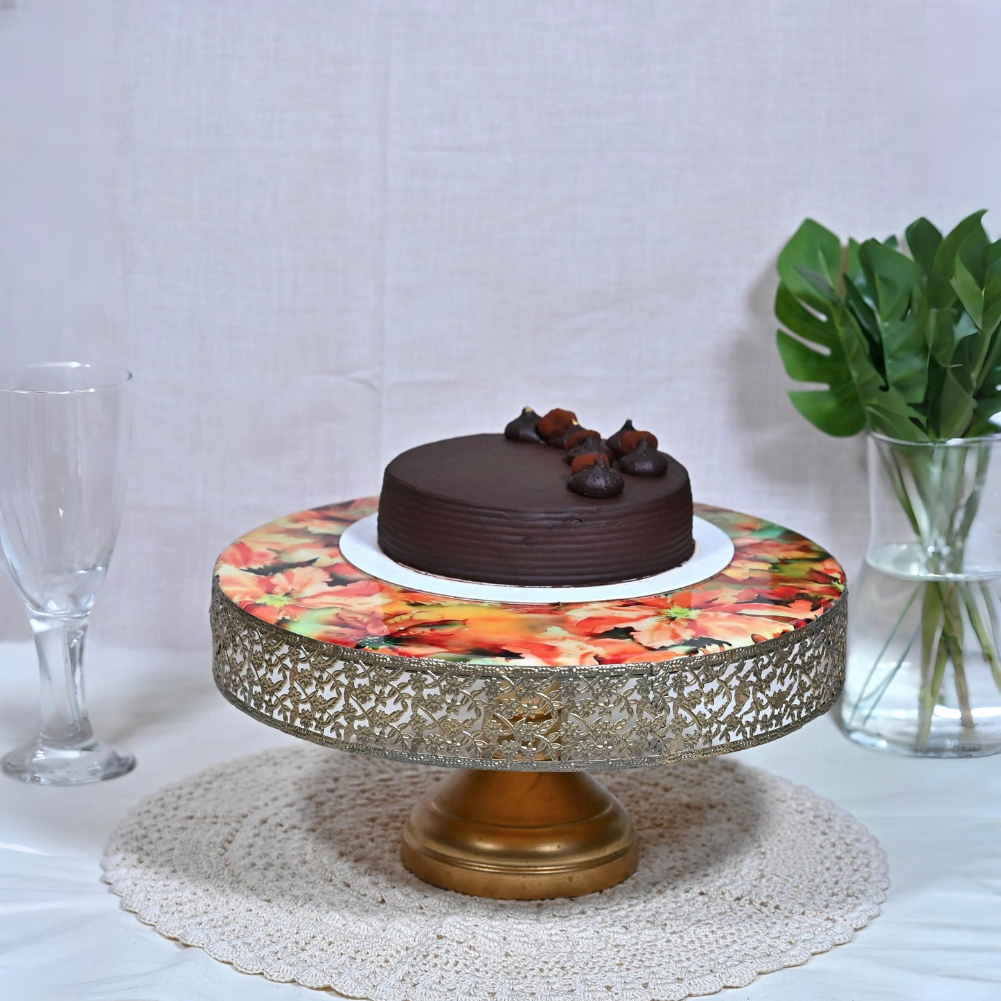 Floral Cake Stand - Marigold