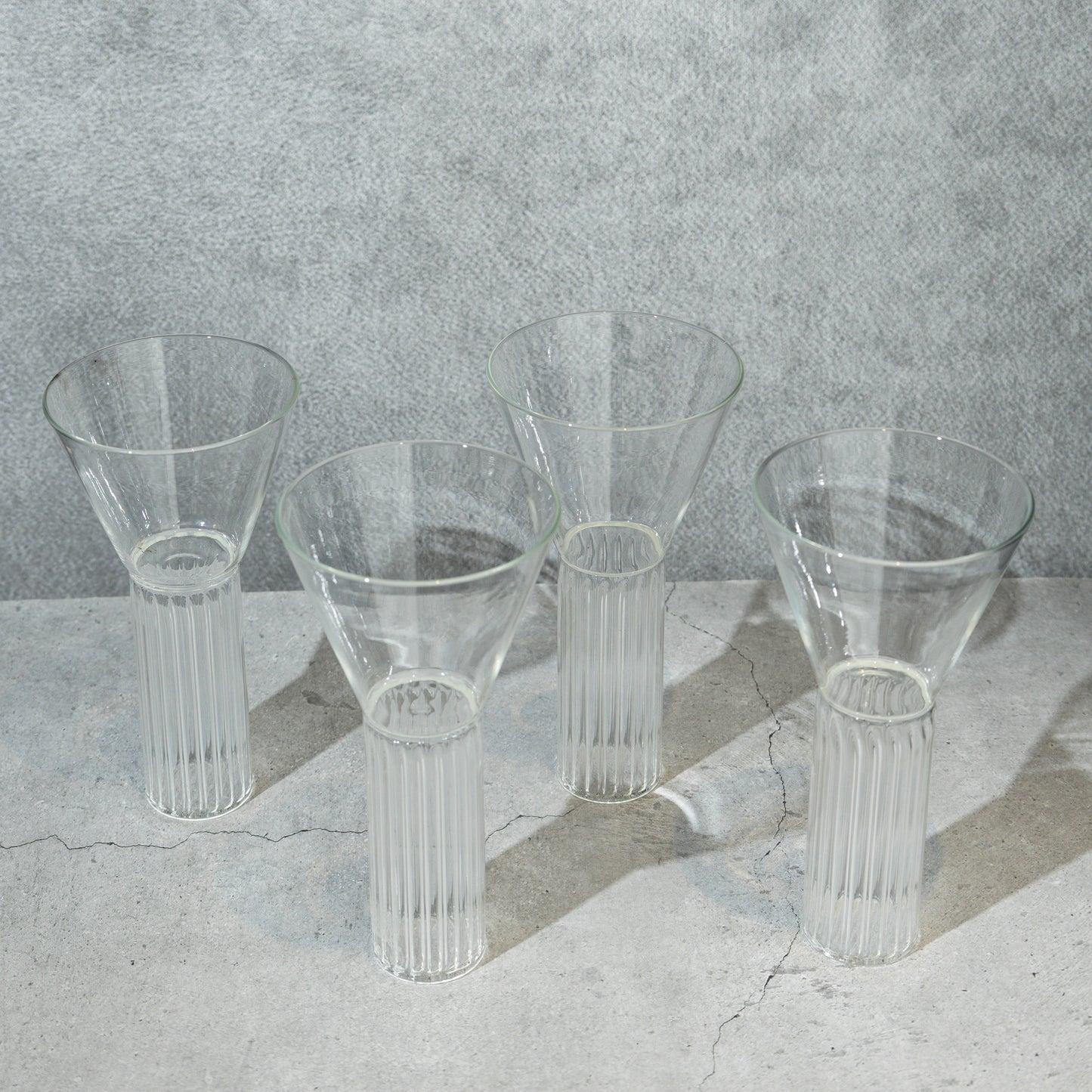 Clear Ribbed Cocktail Glass- Set of 4