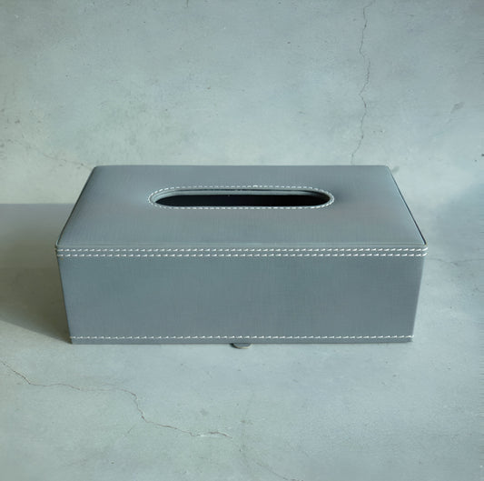 Powder Blue PU Leather Tissue Box - Rectangle