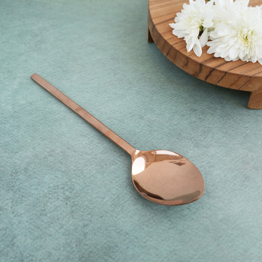 Rose Gold Semi-Matte Stainless Steel Pan Serving Spoon