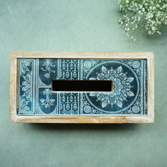 Iris Rectangle Wooden Tissue Box