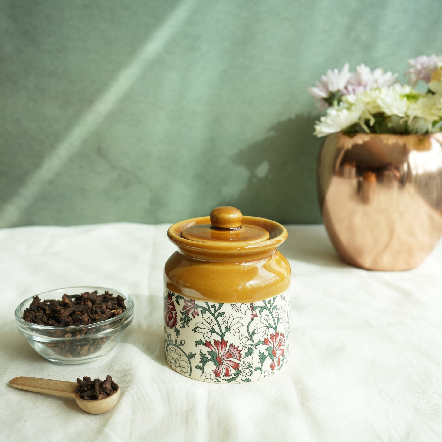 Camellia Ceramic Pickle Jar- Small