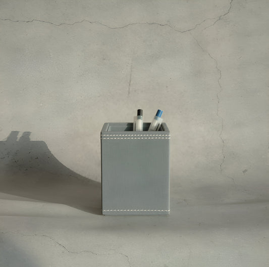 Powder Blue PU Leather Stationery Holder