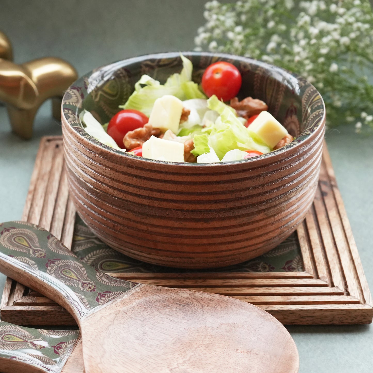 Paisley Round Salad Bowl- Small