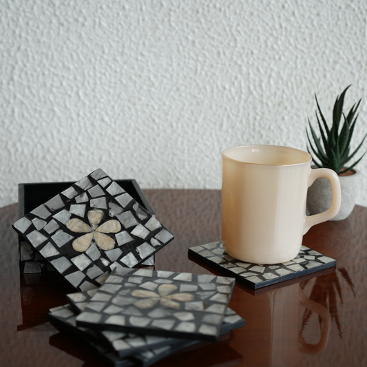 Mother-of-Pearl Coasters - Noir