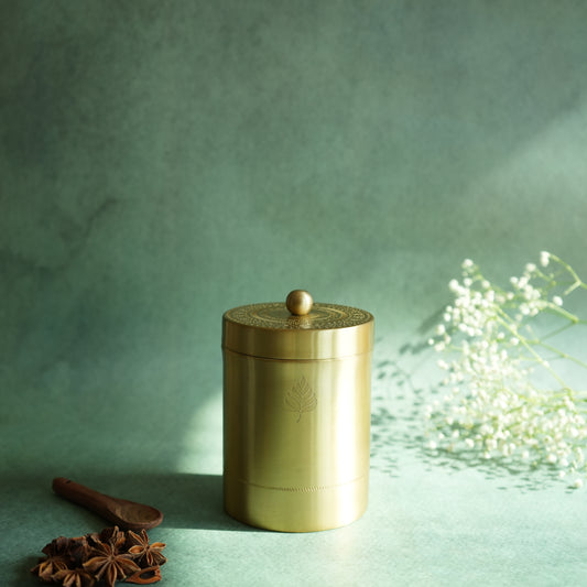Matte Brass Storage Jar- Regular