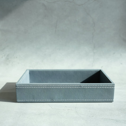 Powder Blue PU Leather Serving Tray - Small