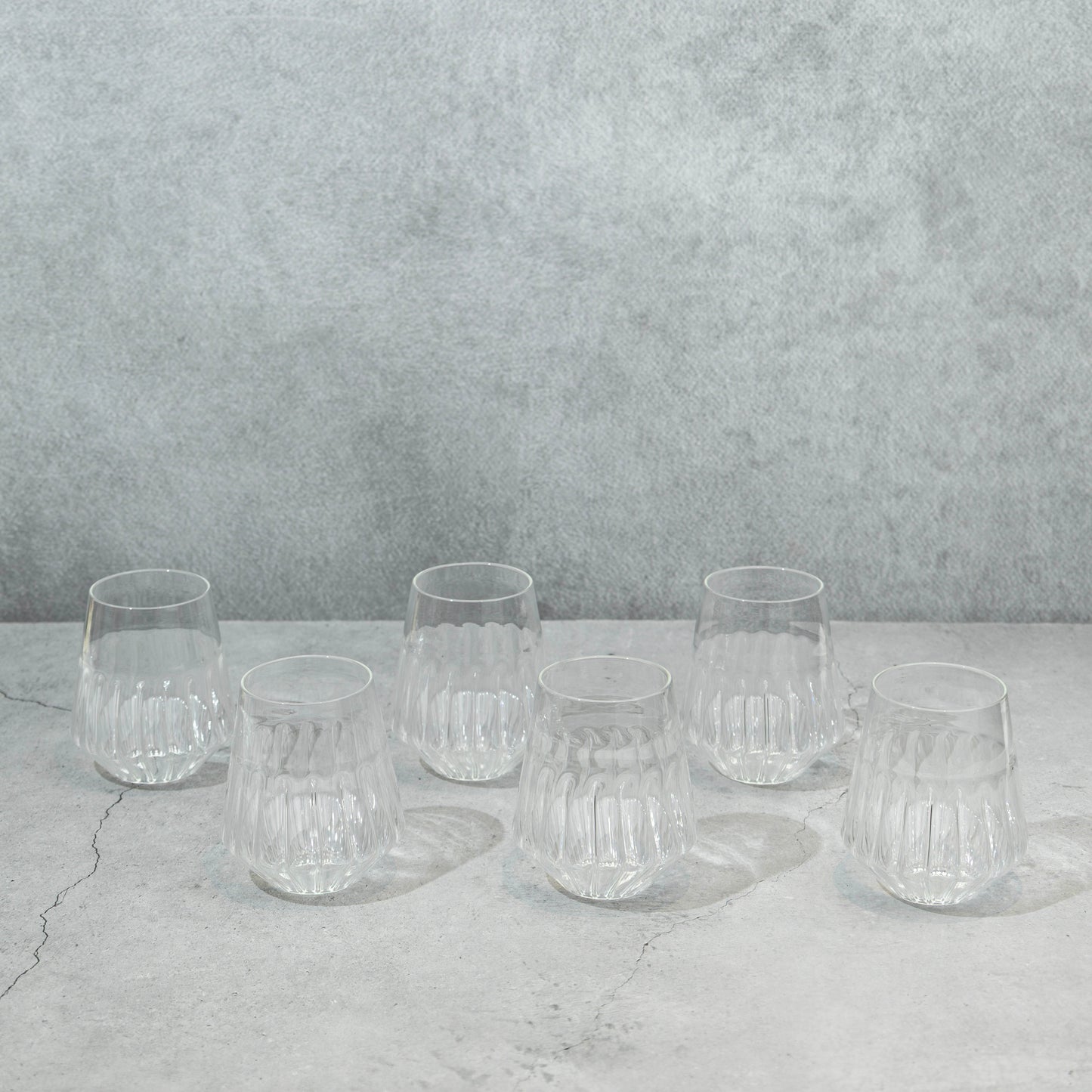 Clear Ribbed Cocktail Glass- Set of 6