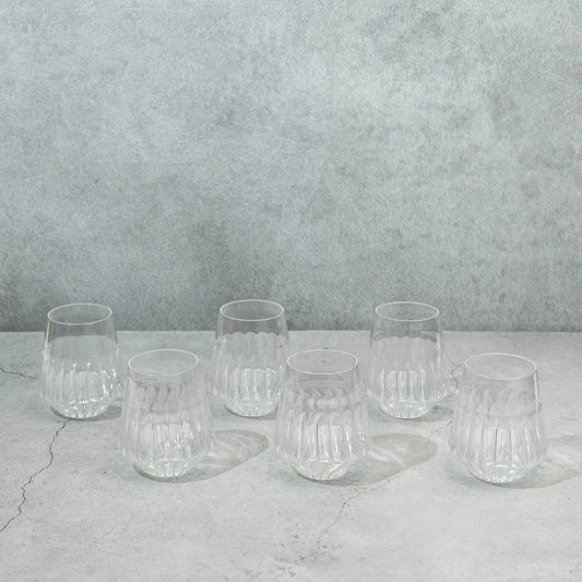Clear Ribbed Cocktail Glass- Set of 6