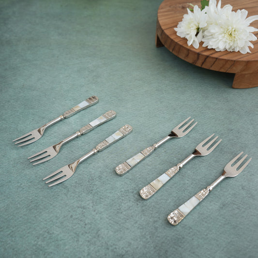 Mother-of-Pearl Stainless Steel Fruit Fork Set