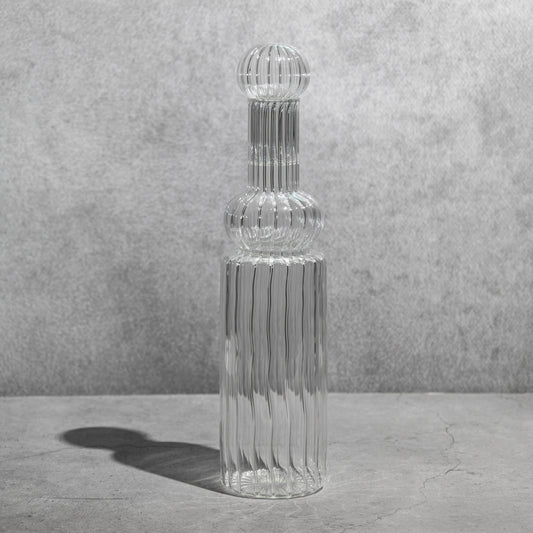 Clear Ribbed Carafe- Tall