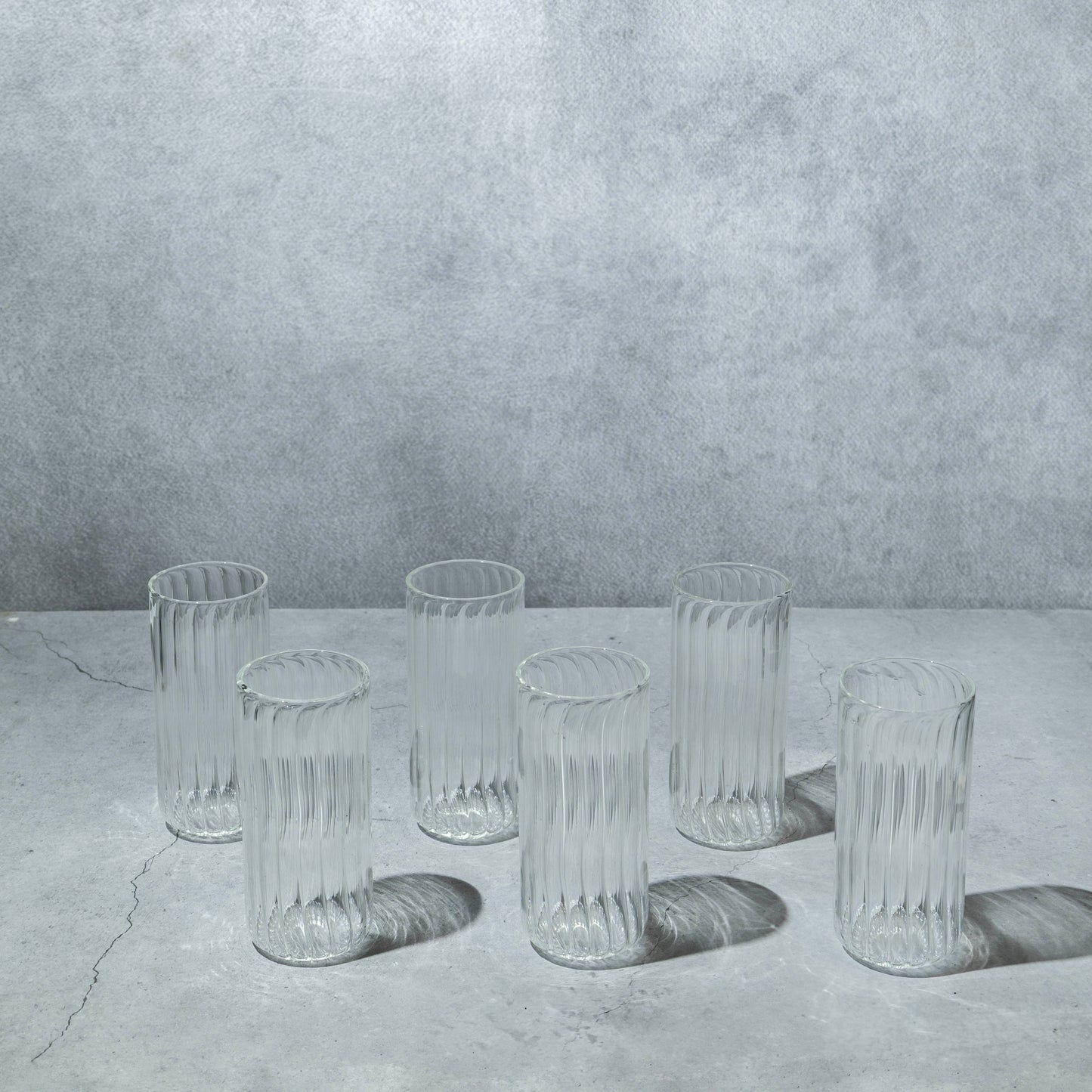 Clear Ribbed Cocktail Glass- Set of 6
