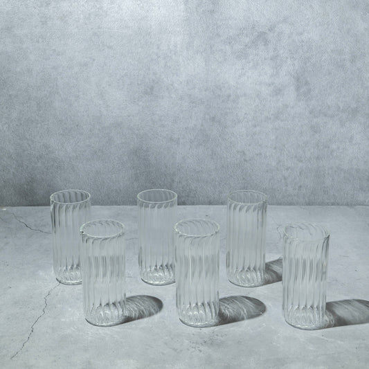 Clear Ribbed Cocktail Glass- Set of 6