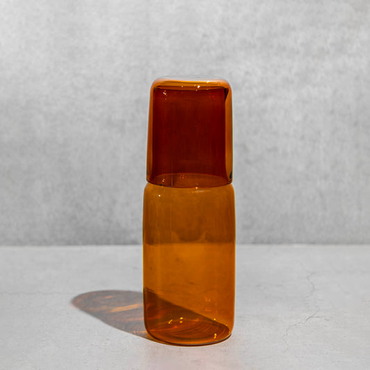 Tinted Glass Carafe- Rust