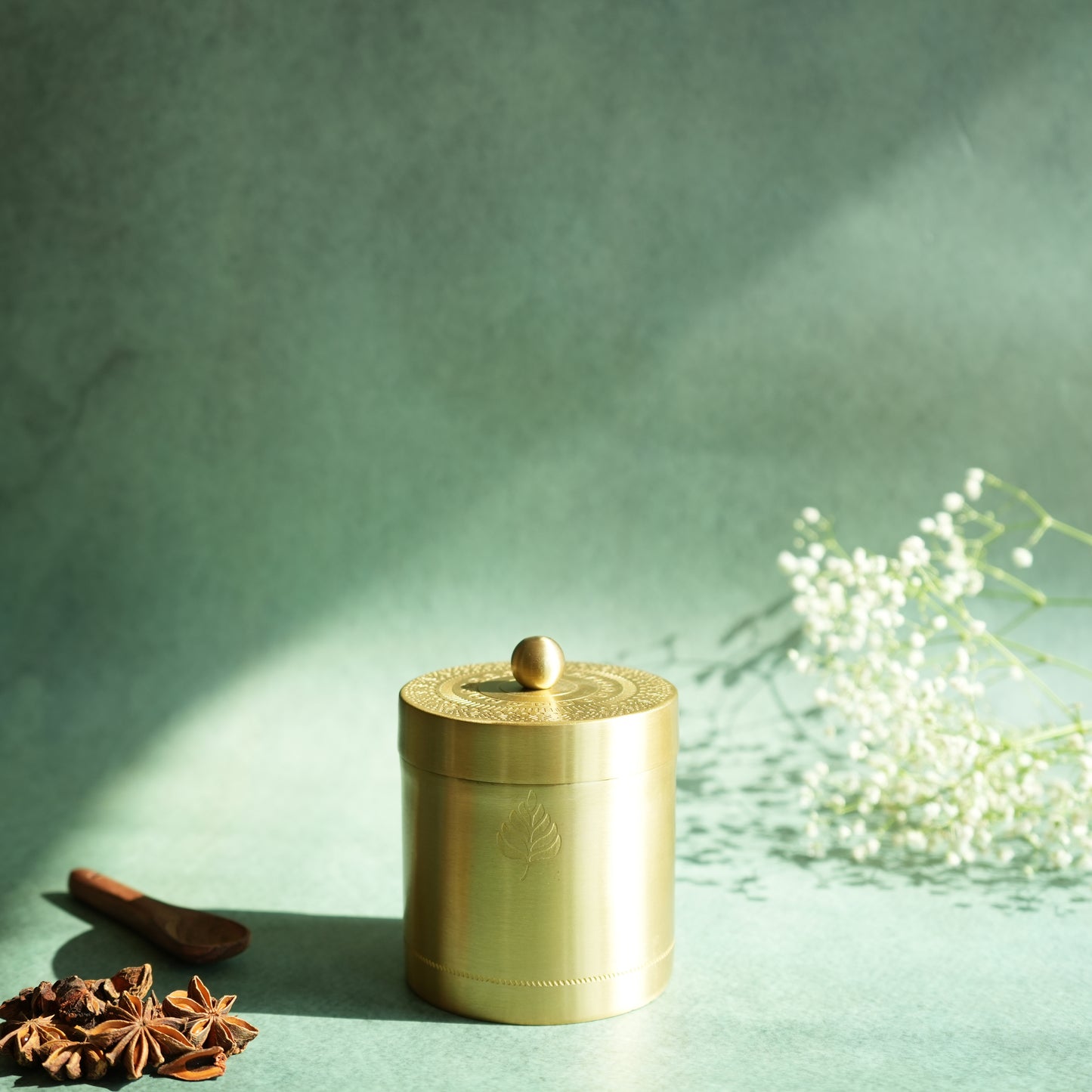 Matte Brass Storage Jar- Small