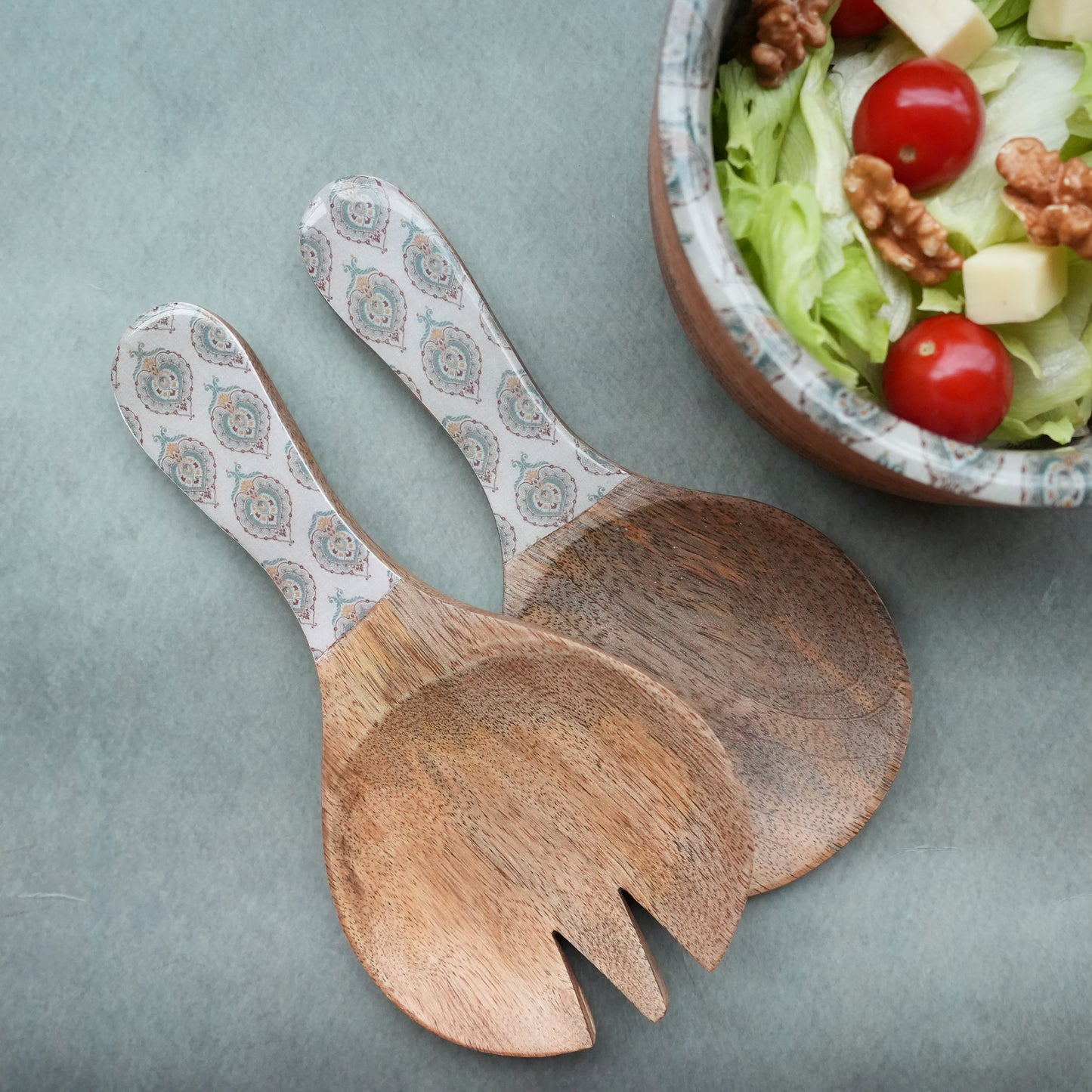 Spring Wooden Salad Servers