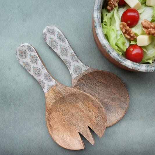 Spring Wooden Salad Servers