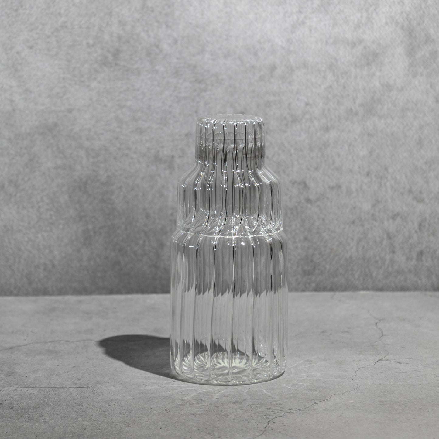 Clear Ribbed Carafe- Short