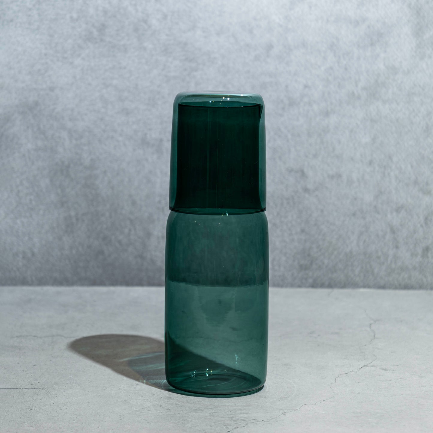 Tinted Glass Carafe- Emerald Green