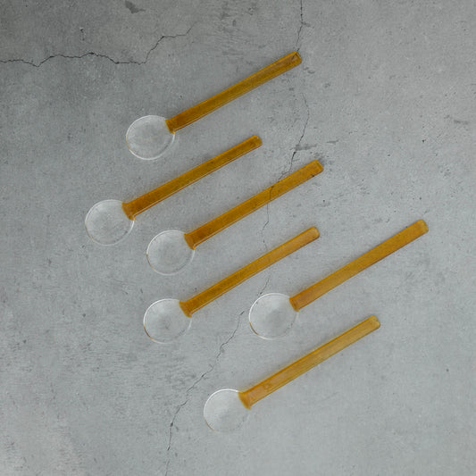 Rust Tinted Glass Dessert Spoon Set
