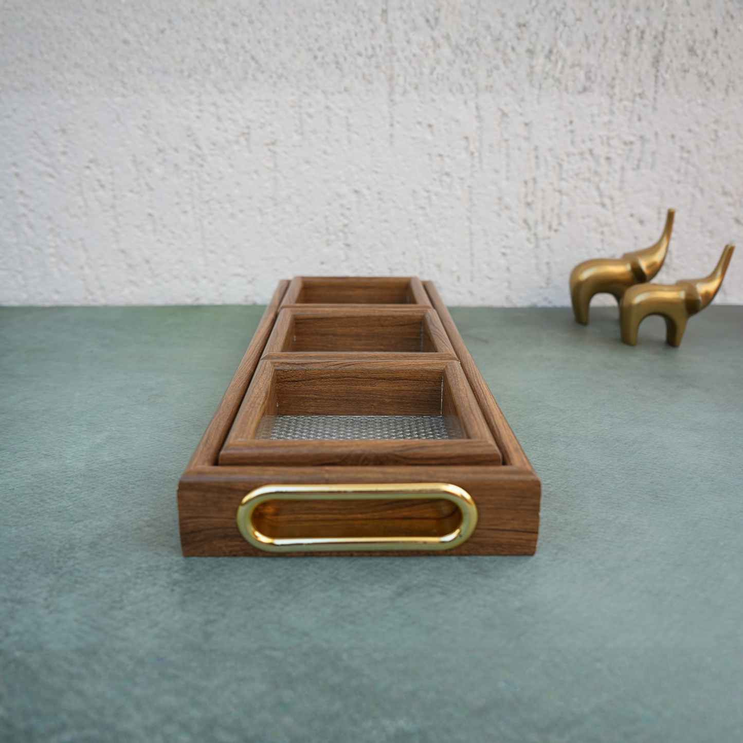 Wooden Sectioned Serving Tray- 3 Grid