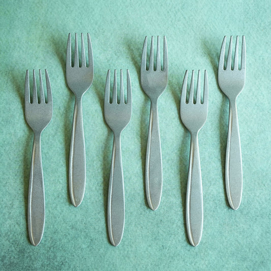 Textured Stainless Steel Matte Dinner Fork Set
