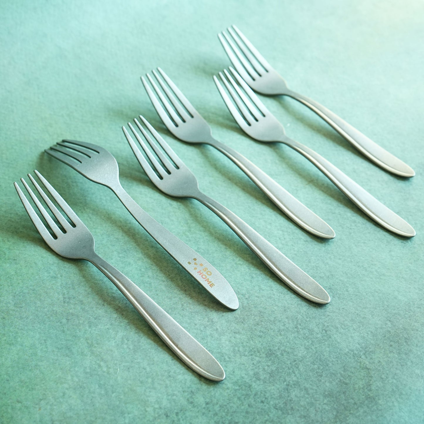 Textured Stainless Steel Matte Dessert Fork Set