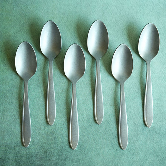 Textured Stainless Steel Matte Dessert Spoon Set