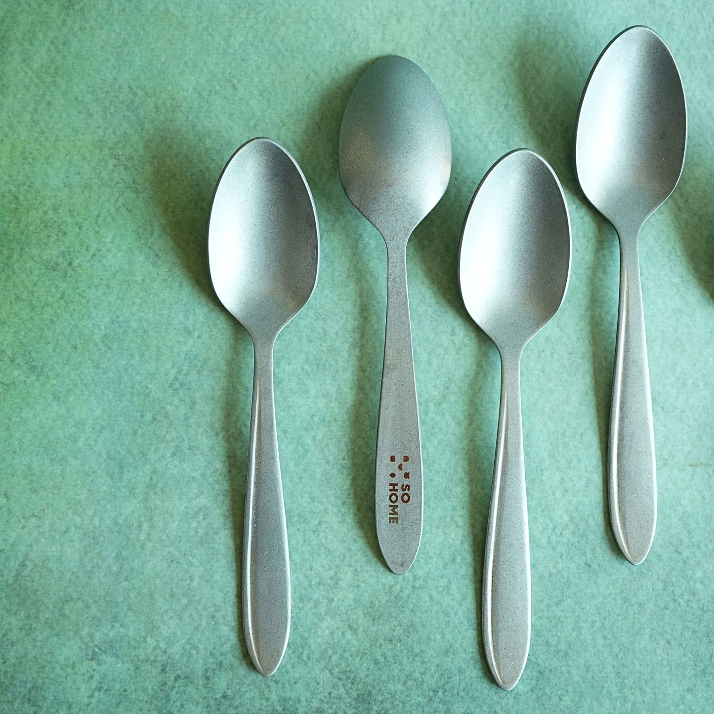 Textured Stainless Steel Matte Dessert Spoon Set