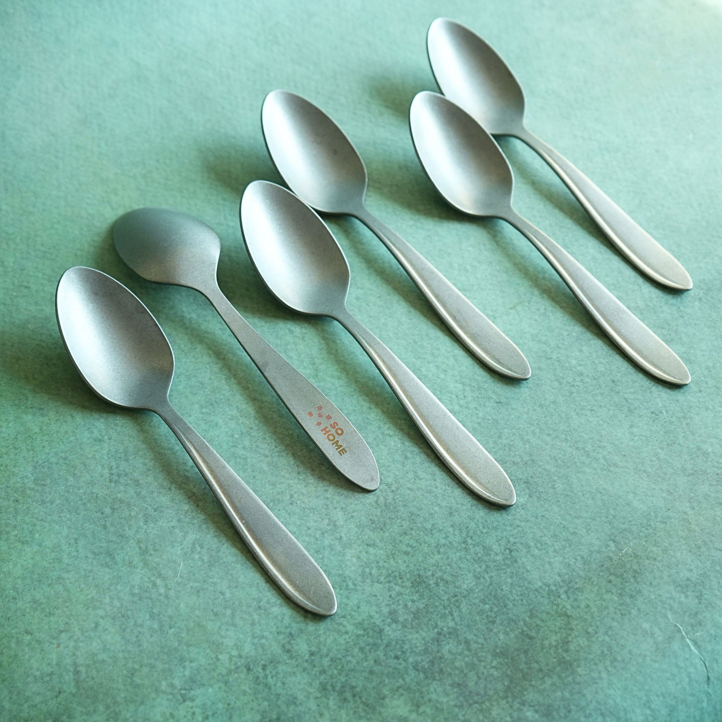 Textured Stainless Steel Matte Dessert Spoon Set
