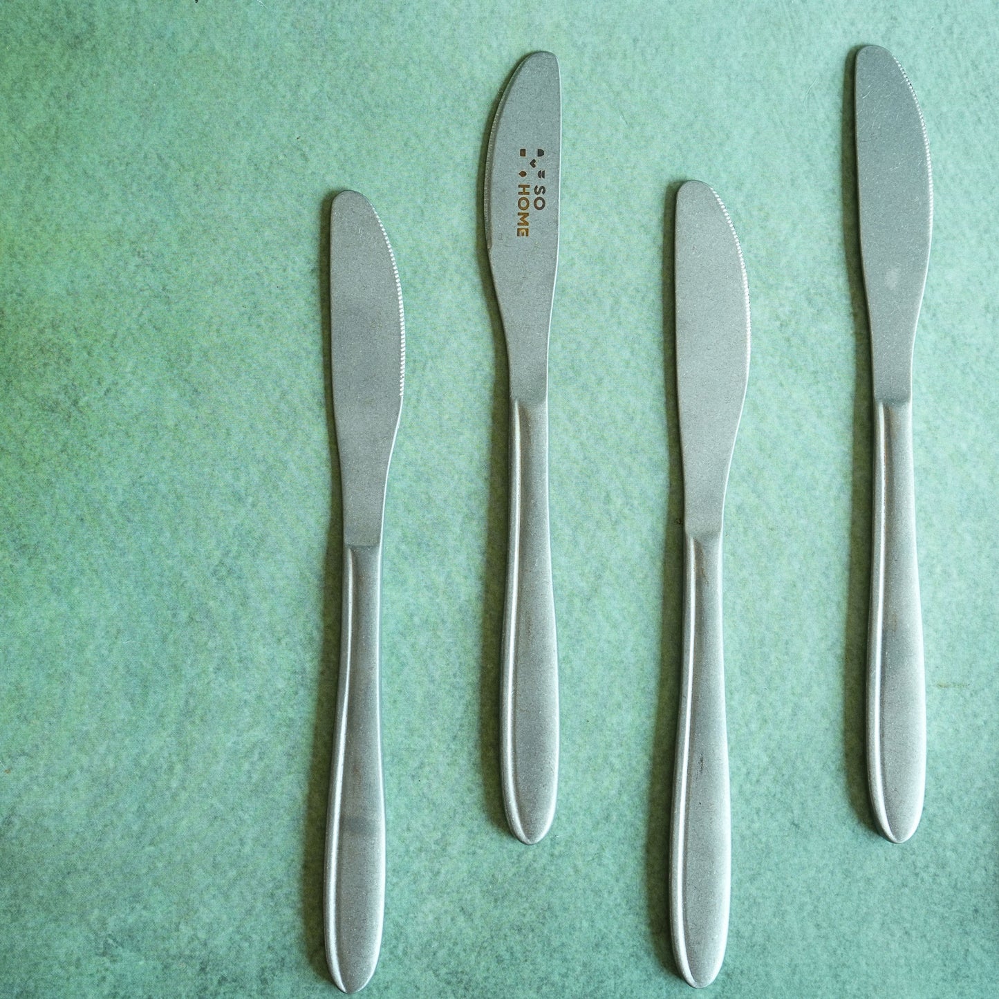 Textured Stainless Steel Matte Dessert Knife Set