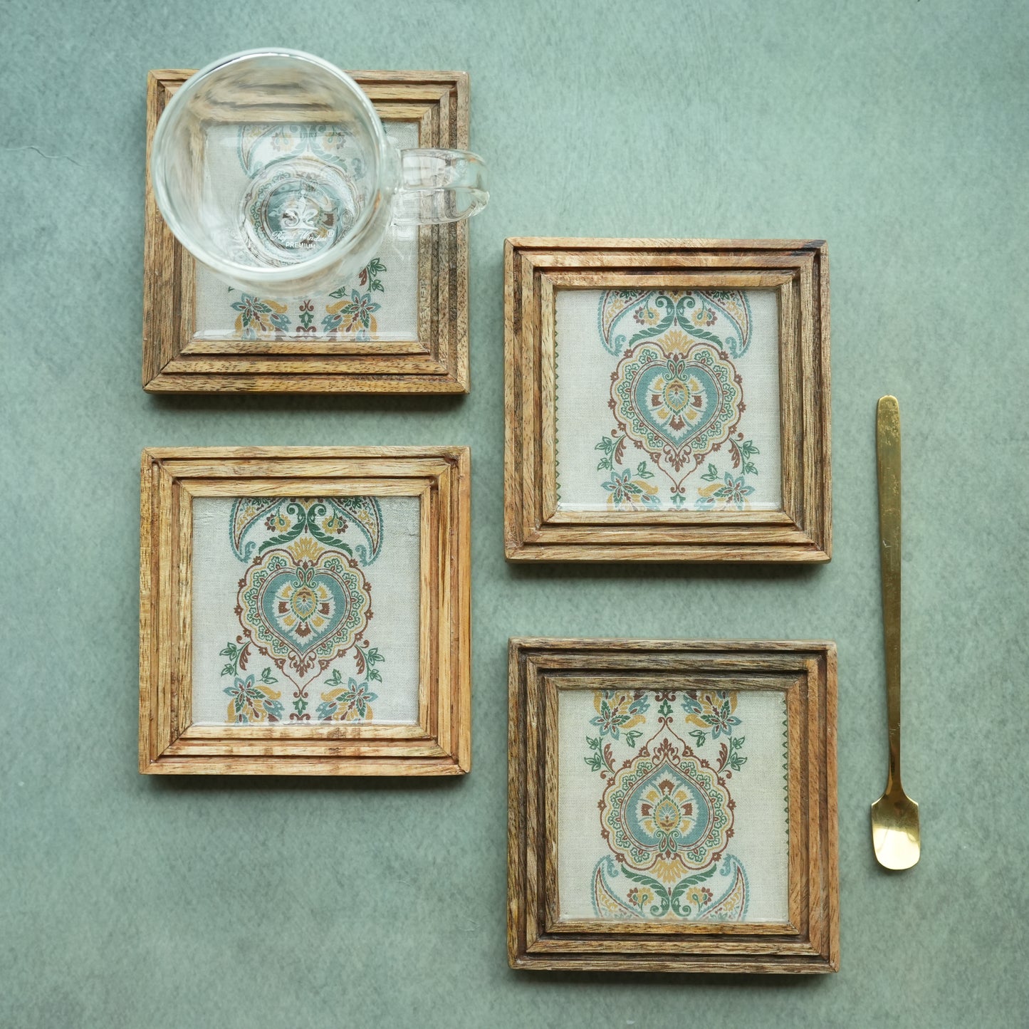 Spring Wooden Coasters- Set of 4