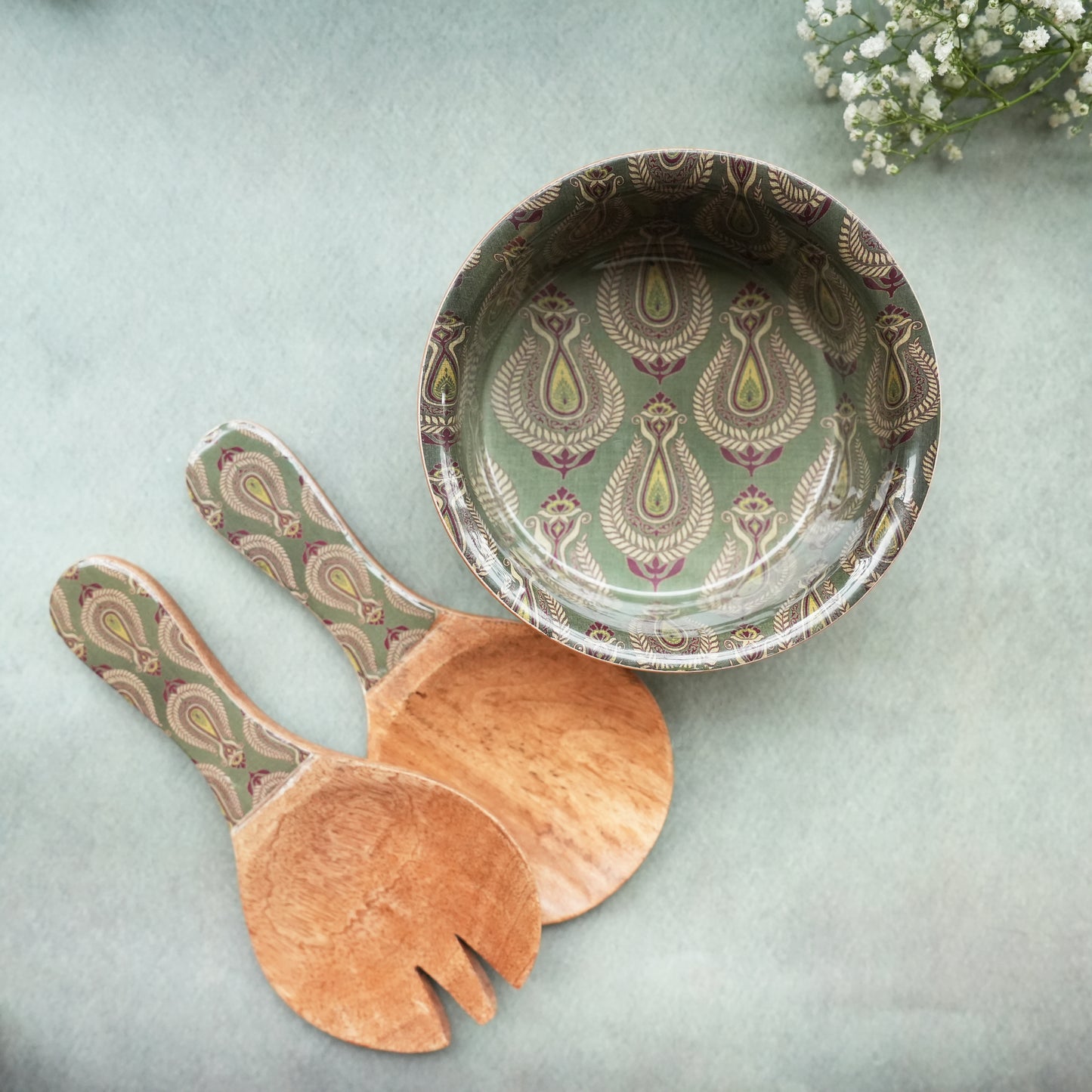 Paisley Round Salad Bowl- Small