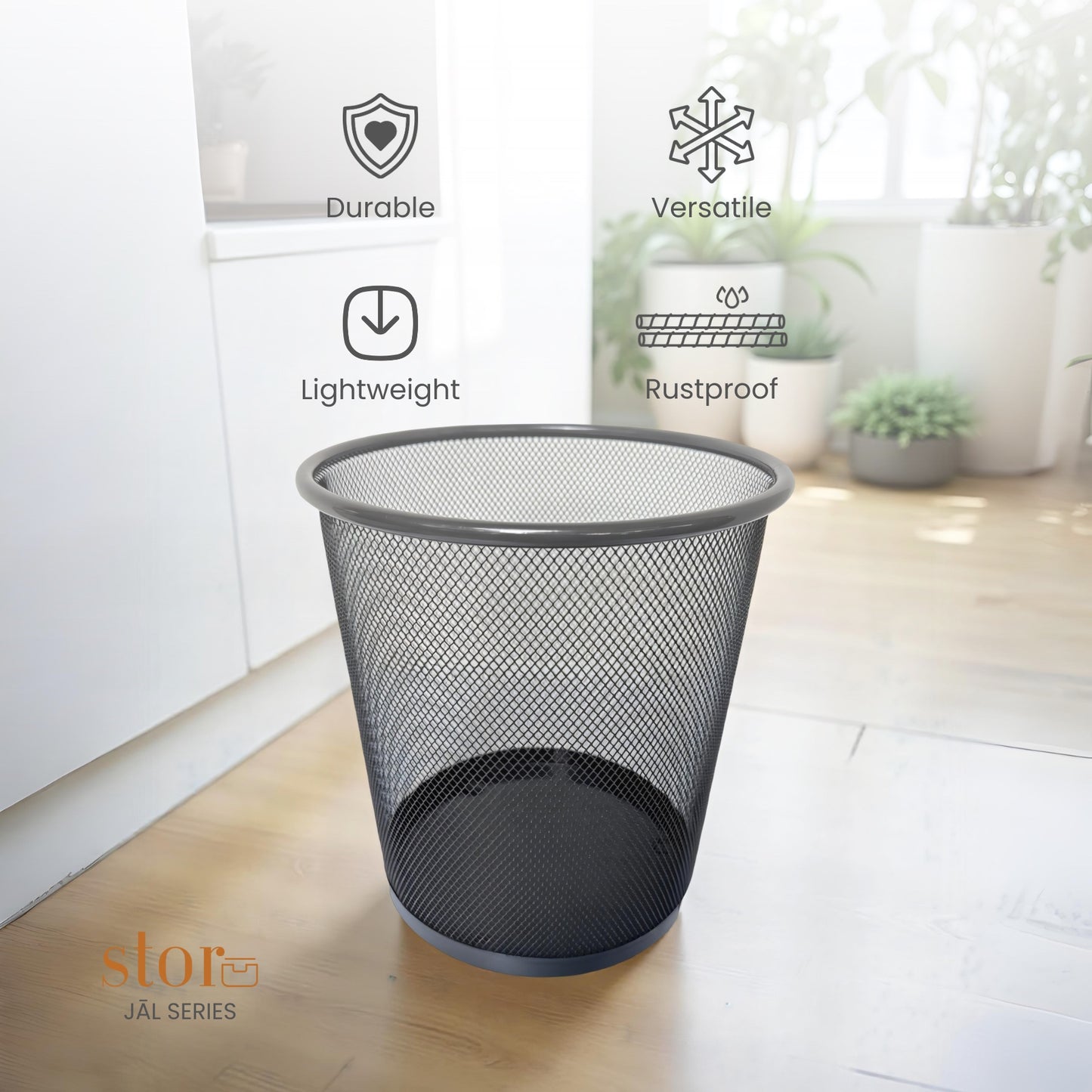 Round Mesh Trash Can