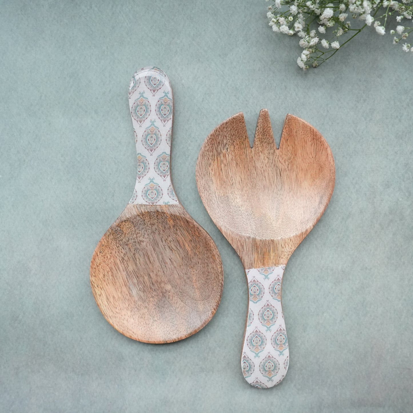 Spring Wooden Salad Servers