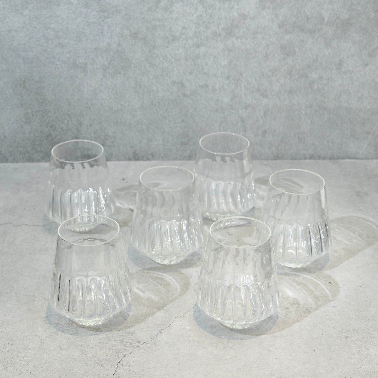 Clear Ribbed Cocktail Glass- Set of 6
