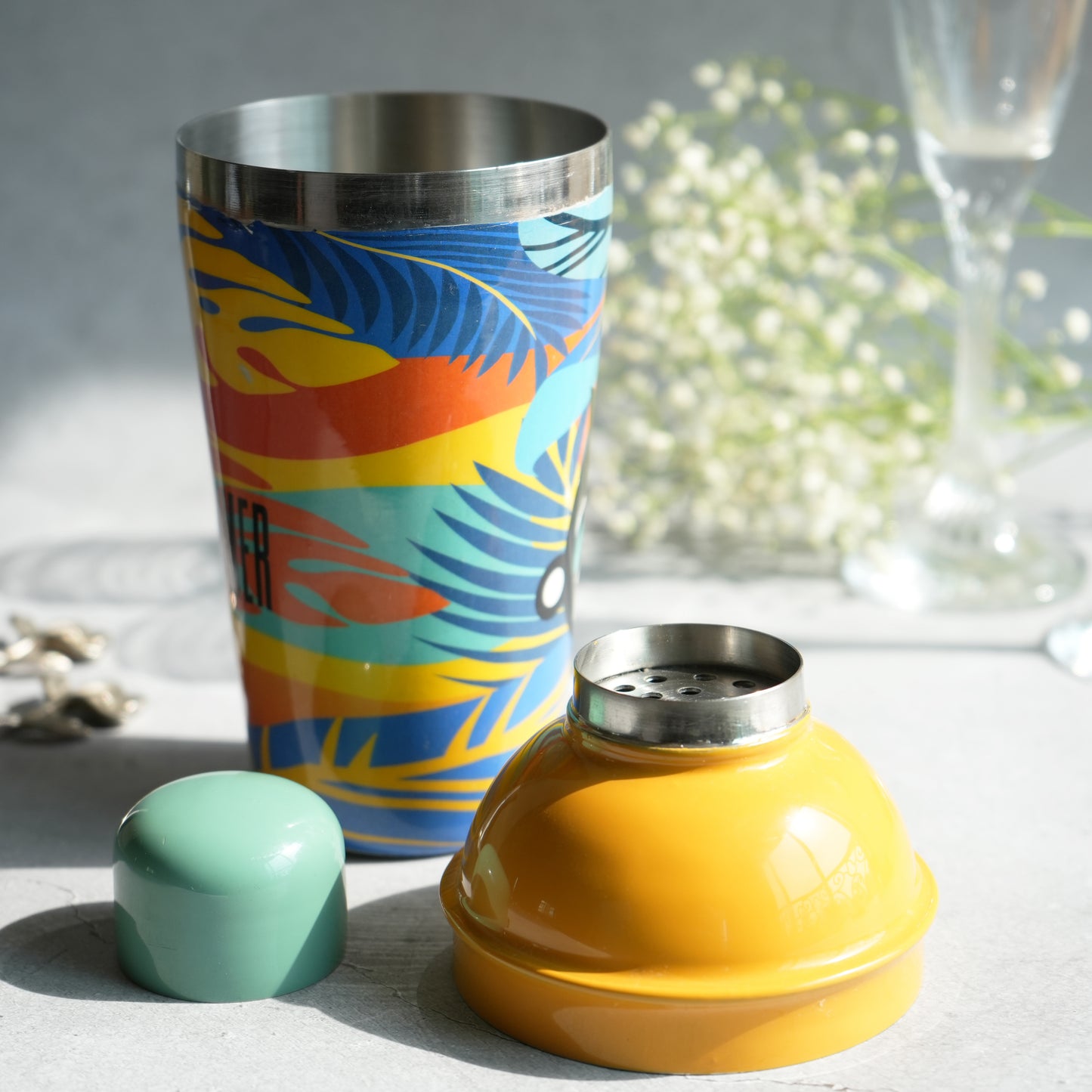Multicoloured Stainless Steel Cocktail Shaker
