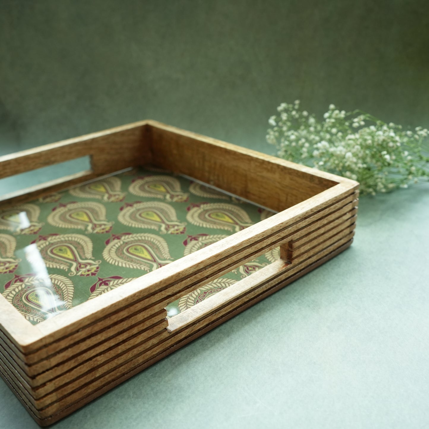 Paisley Square Serving Tray