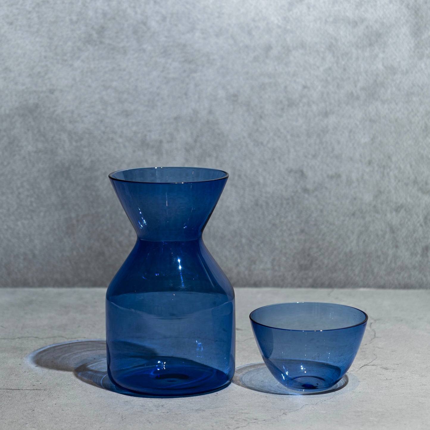 Tinted Glass Carafe- Cobalt