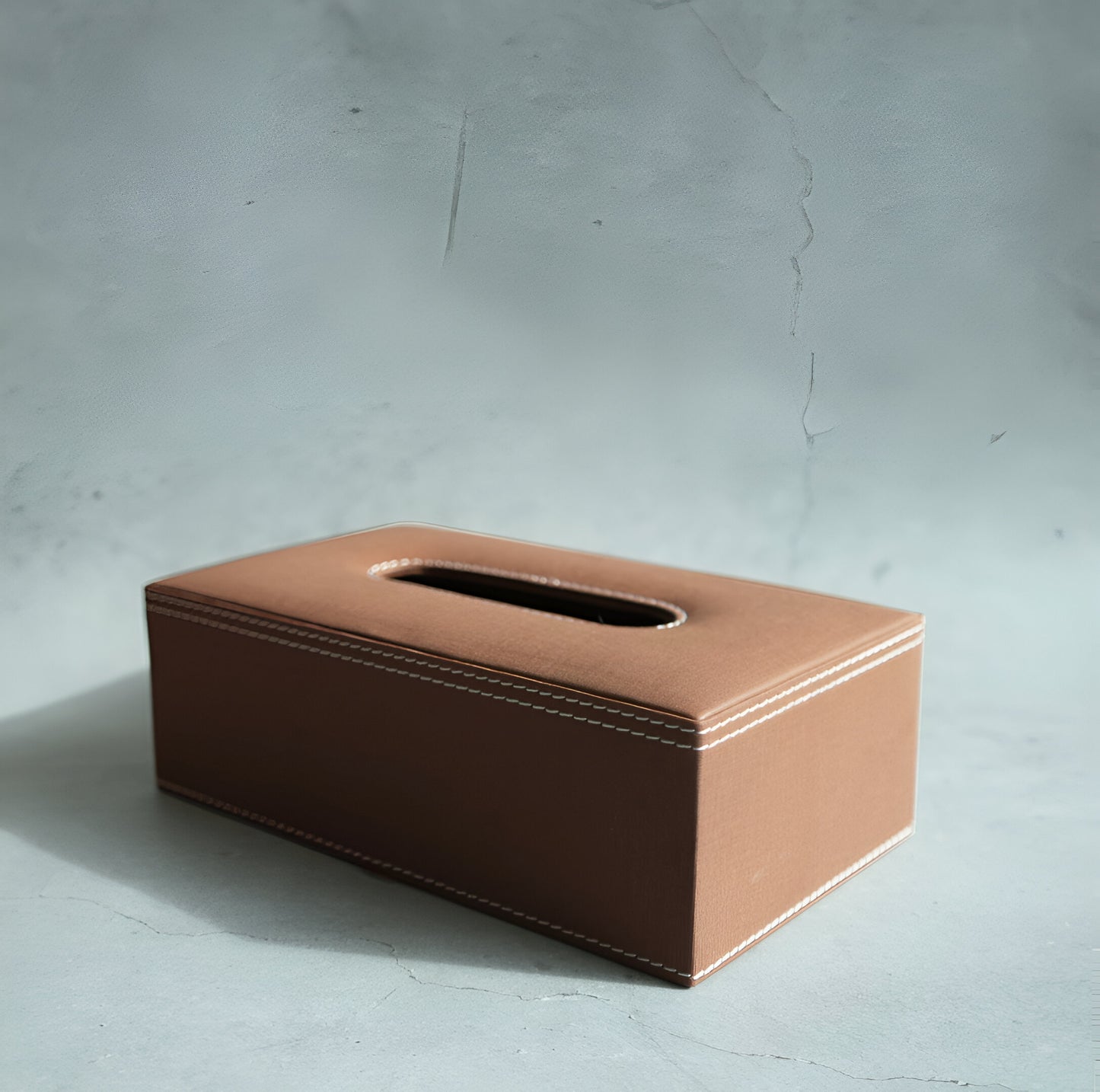 Umber Brown PU Leather Tissue Box - Rectangle