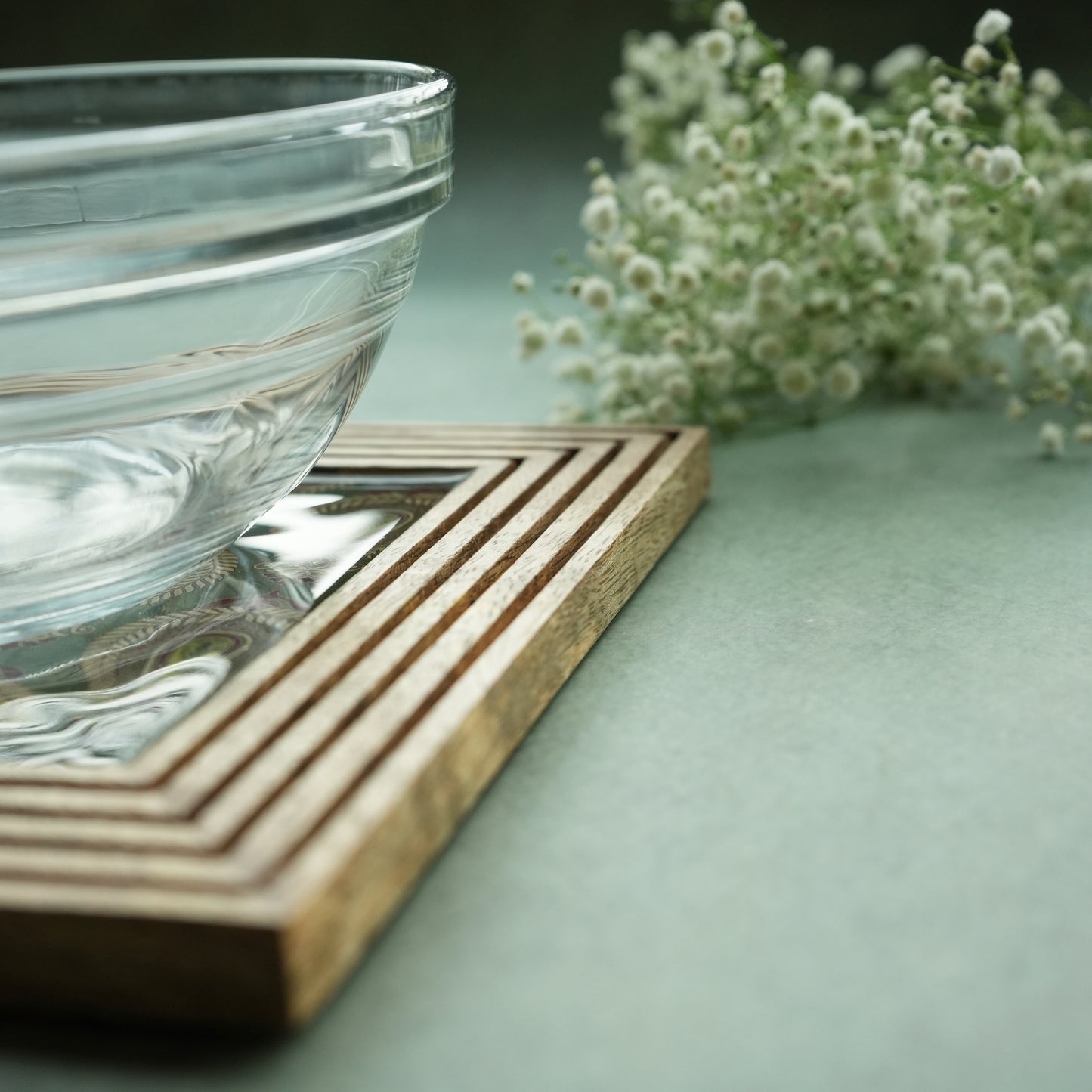 Paisley Square Wooden Trivet