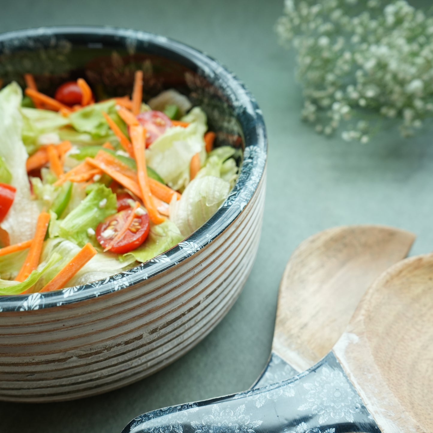 Iris Round Salad Bowl- Big