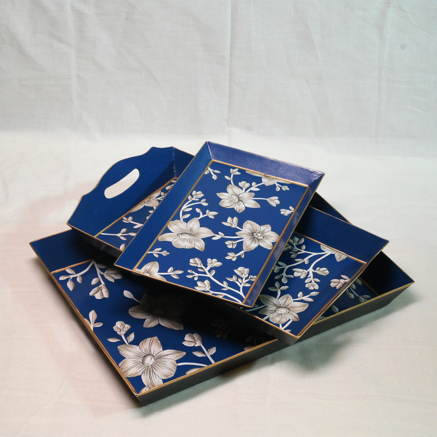 Hand-painted Hibiscus Serving Tray- Medium